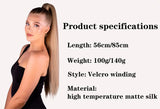 32inches Synthetic Ponytail Hair Extension Clip in Fake Wig Hairpiece Blonde Wrap Around Pigtail Long Smooth Overhead Pony Tail