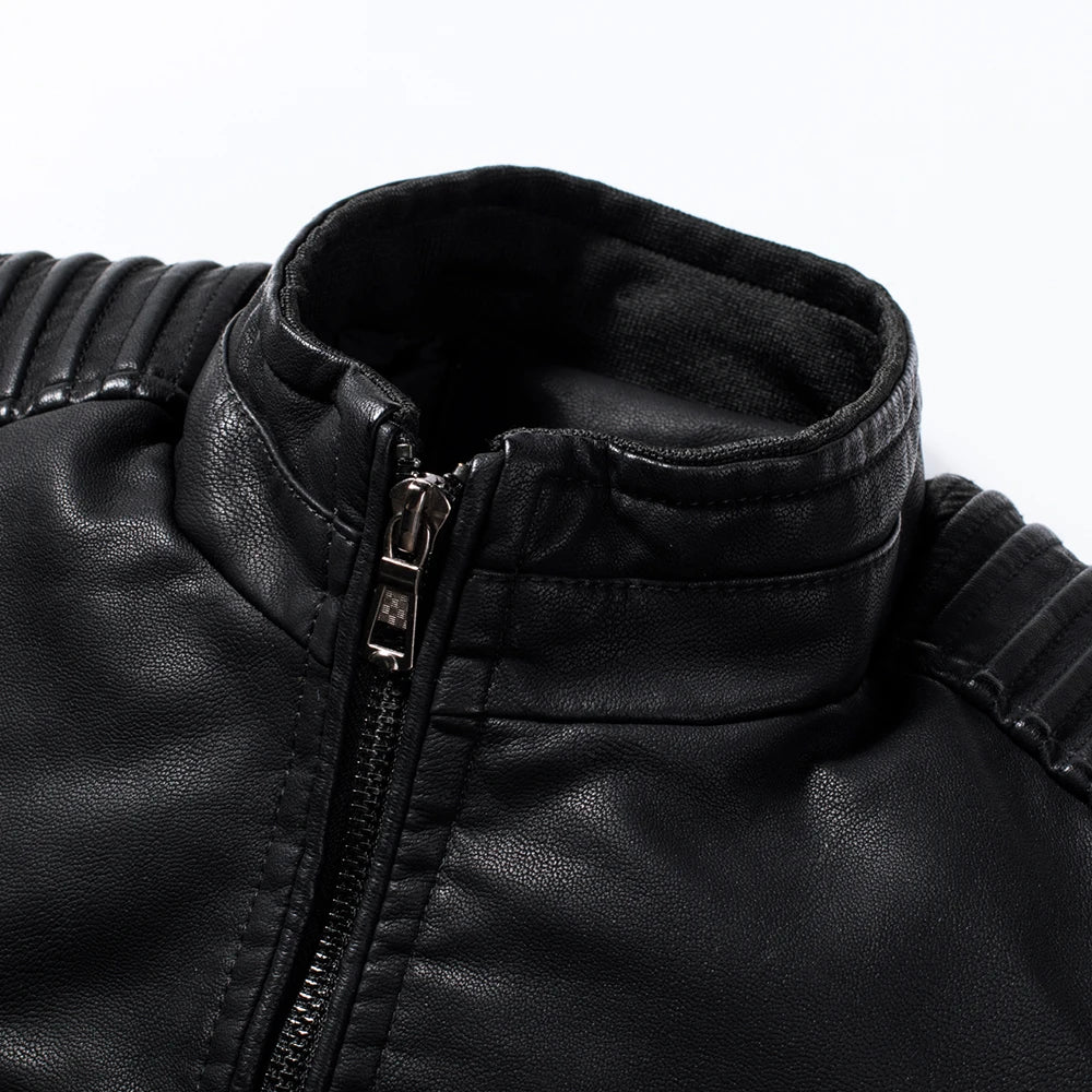 Chaqueta de cuero vintage informal para hombre, diseño de moda de primavera y otoño, con bolsillo para motociclista, talla 4XL-M, 2021