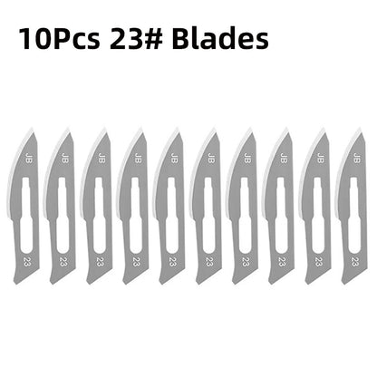 Carbon Steel Carving Metal Scalpel handle 11# 23# Engraving Craft knive Non-Slip Surgical Scalpel Knife Paper Cutting Tool Knife