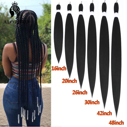 Extensiones de cabello trenzado sintético jumbo de 16/20/22/26/30/42/48 pulgadas, textura Yaki, Kanekalon 