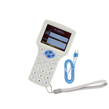 Lector/escritor RFID de 10 frecuencias, copiadora, duplicadora IC/ID con cable USB para tarjetas de 125 Khz y 13,56 Mhz, duplicadora de pantalla LCD.