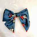 Girls' Wide-Brimmed Mickey Bow Hairpin, All-Match Minnie Hairpin, Handmade Fabric, Spring Clip, Cute Girls' Accessories, New 