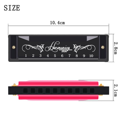 Armónica profesional con estuche para principiantes, 10 agujeros, 20 tonos, color, tono C, armónicas Hohner, regalo de Navidad 