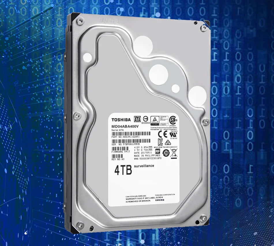 TOSHIBA 4TB Video Surveillance Hard Drive Disk DVR NVR CCTV Monitor HDD HD Internal SATA III 6Gb/s 5400RPM 128MB 3.5" harddisk