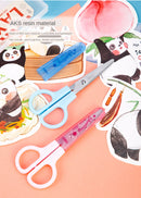 Students Scissors Art Scissors Safety Manual DIY Tools Cartoon Puzzle Cutting Paper-Cut Scissors School Kids Supplies