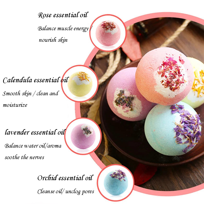 Essential Oil Bath Salts Ball Cleaning Body Exfoliating Moisturizing Bubble Balls Bathtub Bath Ball Shower Accessories