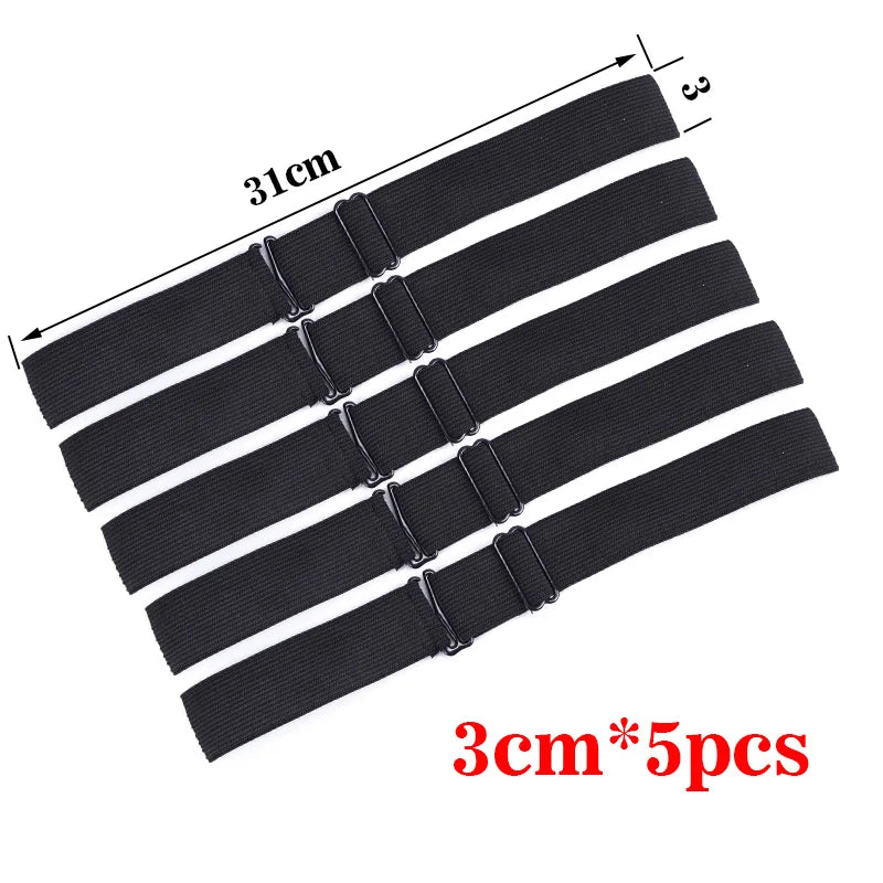 Nunify - Lote de 5 bandas elásticas ajustables para pelucas, accesorios para pelucas, banda de peluca de color negro para redecilla. 