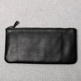 ZRCX Men's Genuine Leather Long Zipper Wallet First Layer Cowhide Youth Ultra-Thin Handbag Wallet Trendy Brand Simple Wallet
