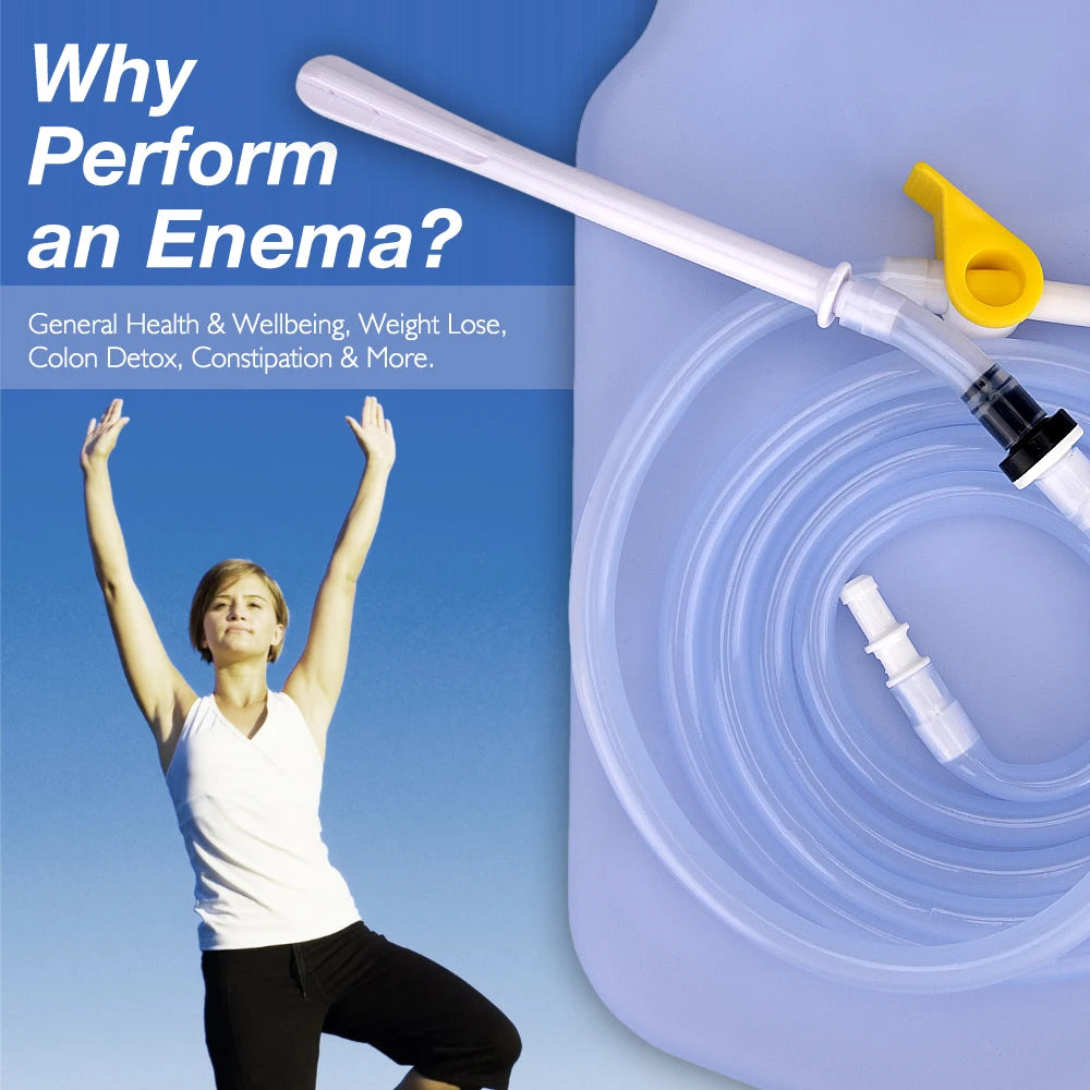 Reusable Enema Bag Colon Irrigator Feminine Hygiene Health Care Weight Loss Silicone Water Detox Douche Anal Vagina Cleaner