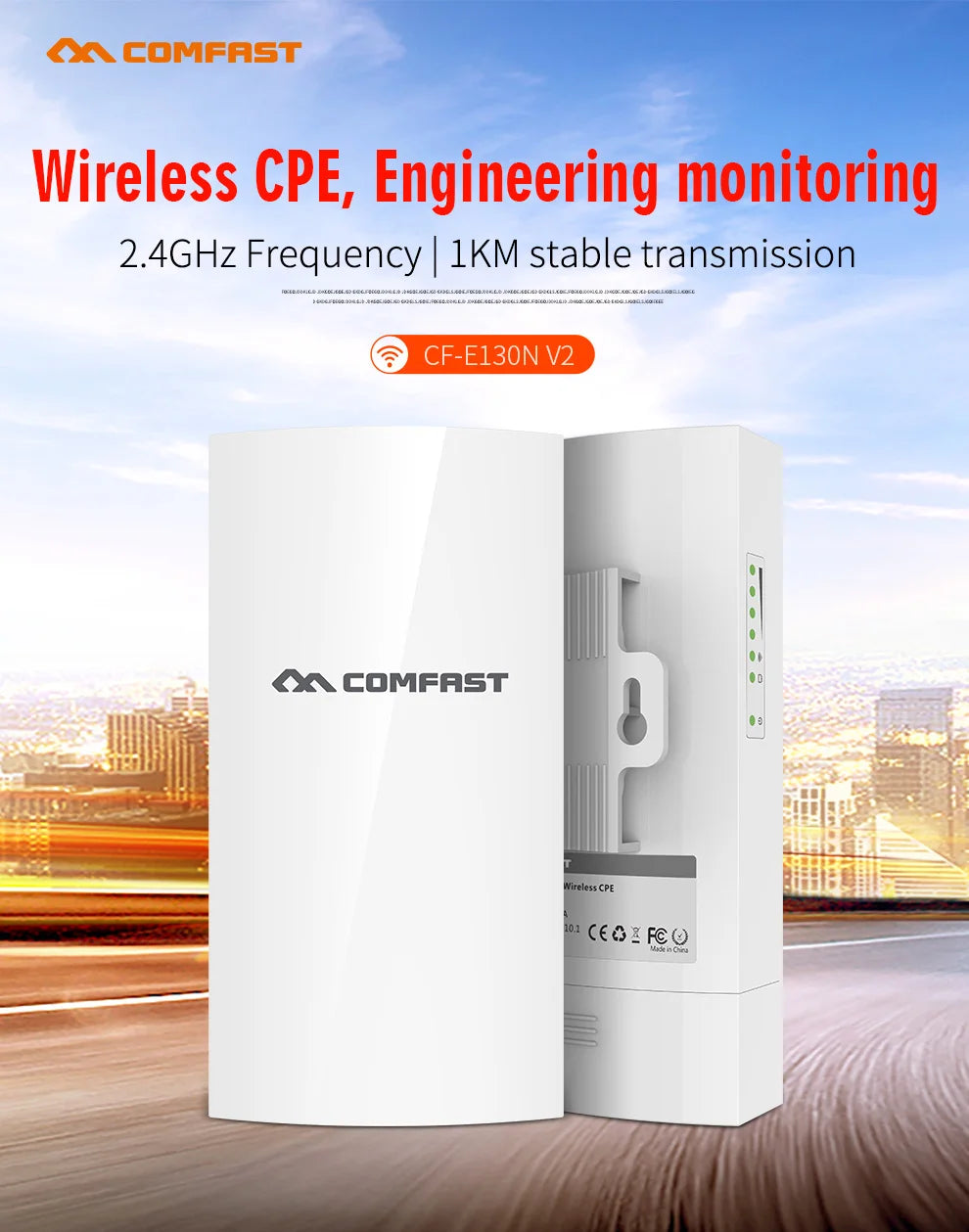 300Mbps Outdoor Bridge 2.4Ghz 15V/48V POE Power WIFI CPE 1-5KM Stable Transmission WiFi Repeater For Long Range IP Camera