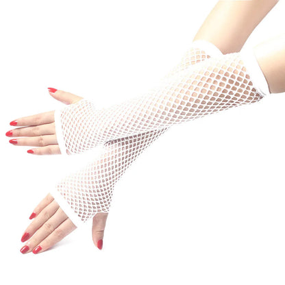 Long Fingerless Fishnet Lace Luvas para Senhoras, Alta Elasticidade, Neon, Sexy, Acessórios Do Carro, Decoração de Interiores, Auto Peças