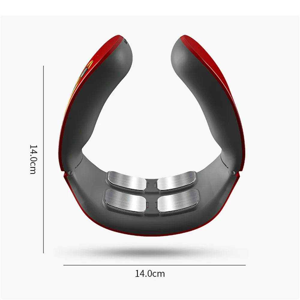 Masajeador eléctrico inteligente para cuello y hombros, masajeador de pulso, amasador, TENS inalámbrico, calor, vértebras cervicales, relajación, alivio del dolor.