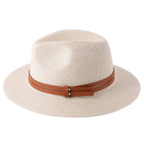 56-58-59-60CM New Natural Panama Soft Shaped Straw Hat Summer Women's/Men's Wide Brim Beach Sun Cap UV Protection Fedora Hat