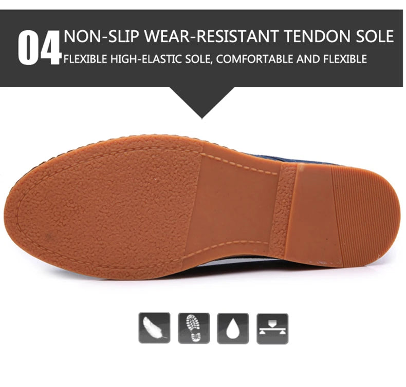 2024 Spring Suede Leather Men's Oxford Casual Shoes Classic Sneakers Comfortable Footwear Dress Shoes Large Size Flats