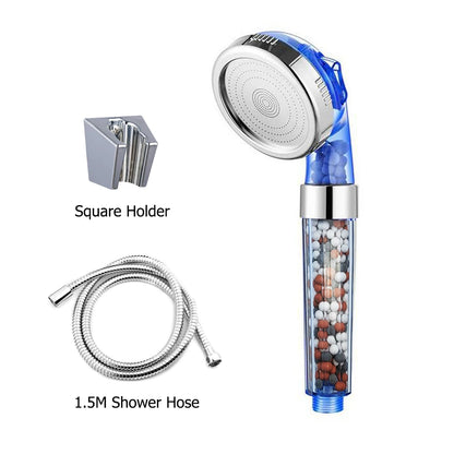 Z&L Bathroom Pressurized Anion Mineral Balls 3 Modes Adjustable High Pressure Hand Filter Spa Shower Head Set with Hose Bracket