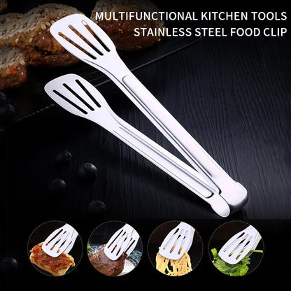Pinzas de acero inoxidable para alimentos, utensilios de cocina, herramienta de cocina para bufé, pinza anticalor para pan, pinza para repostería, para postres, ensaladas y barbacoas.
