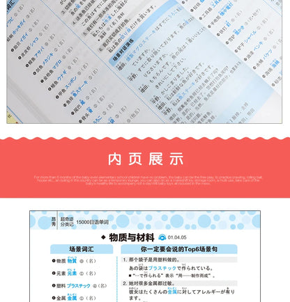 15000 Japanese Words Entry Vocabulary book Learning Japanese Word Book Zero Basic Standard Japanese Language Tutorial Book