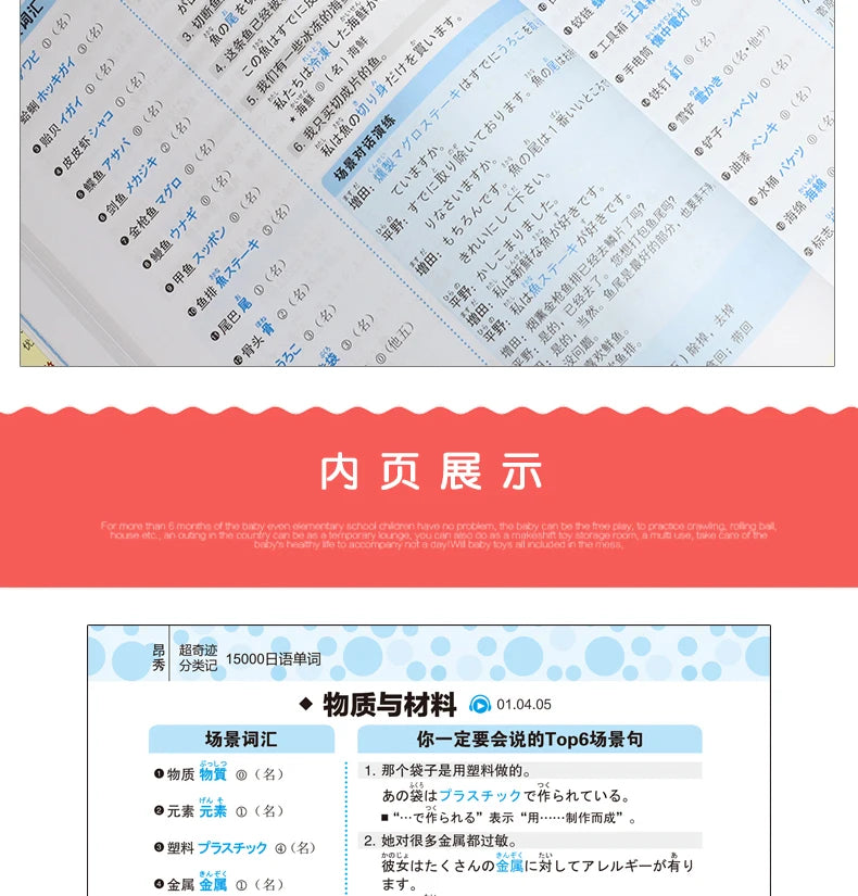 15000 Japanese Words Entry Vocabulary book Learning Japanese Word Book Zero Basic Standard Japanese Language Tutorial Book