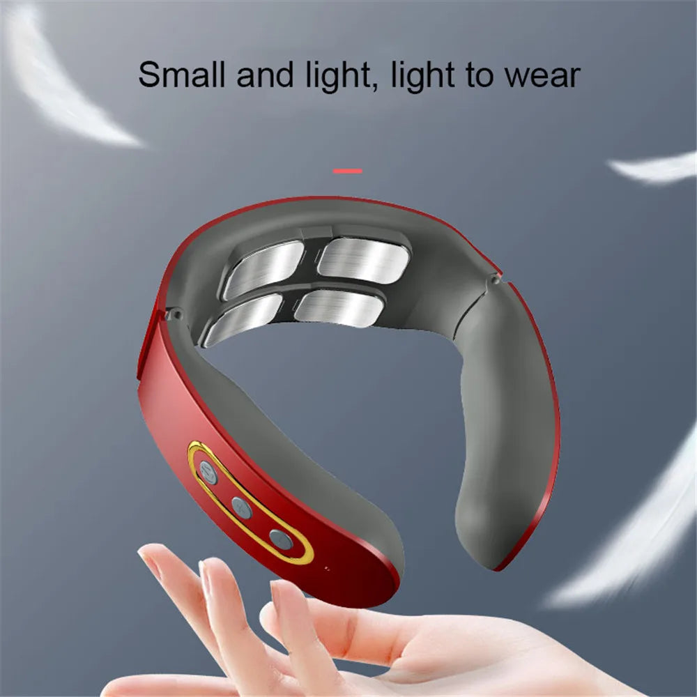 Masajeador eléctrico inteligente para cuello y hombros, masajeador de pulso, amasador, TENS inalámbrico, calor, vértebras cervicales, relajación, alivio del dolor.