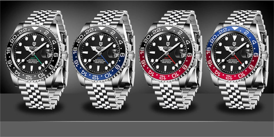 Relógio Masculino Mecânico de Luxo PAGANI DESIGN 2026 – Aço Inoxidável, Função GMT, Vidro de Safira – Marca de Alto Padrão