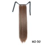 32inches Synthetic Ponytail Hair Extension Clip in Fake Wig Hairpiece Blonde Wrap Around Pigtail Long Smooth Overhead Pony Tail