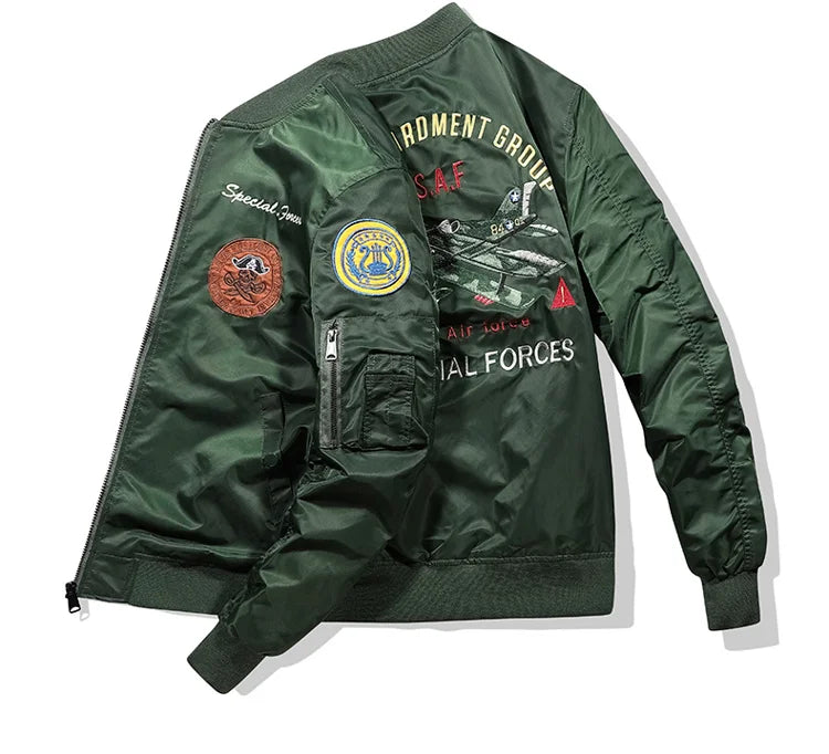 New MA1 men jacket Embroidered Outwear Pilot flight Slim fit patch jackets Autumn thin jacket And Winter warmcoat Motorcycle jac