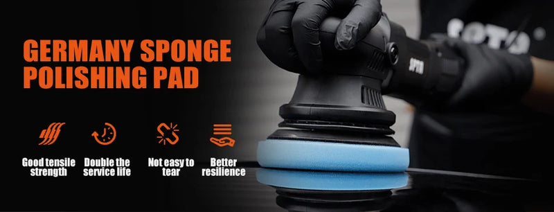 (Single Sale) SPTA 3"(80mm)/5"(125mm)/6"(150mm) Car Buffing Polishing Pads T Shape Sponge For DA/RO/GA Car Buffer Polisher