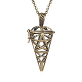 Mexico Music Ball Hollow Zircon Pendant Vintage Perfume Locket Necklace Aromatherapy Diffuser Sweater Chain For Women Jewelry
