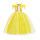 2025 Cosplay Belle Princess Dress Girls Dresses For Beauty and beast Party Clothing Magic stick crown Costume 3-12Y