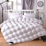 3D Luxury Quilted 100% High Rank Goose Down Duvet Quilt King Queen Full Size Comforter Winter Thick Blanket Solid Color