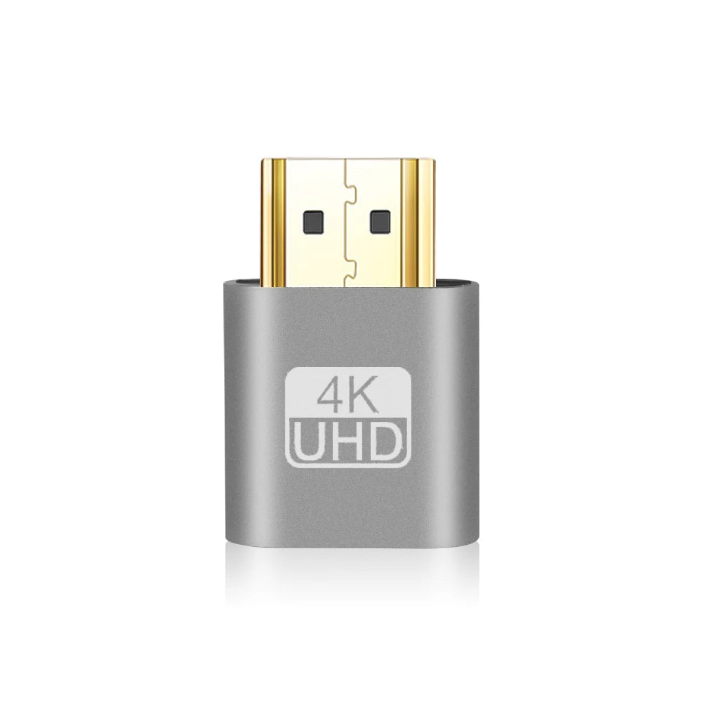 Adaptador de pantalla virtual VGA 4K compatible con HDMI 1.4 DDC EDID, conector ficticio, emulador de pantalla fantasma sin cabeza, placa de bloqueo de tarjeta de video