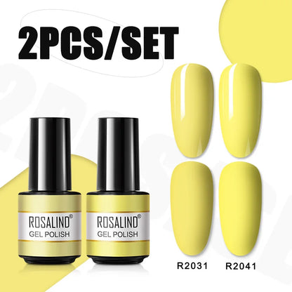 ROSALIND Nail Gel Manicure Set Hybrid Varnish Kit For Nails Art UV Lamp Semi Permanent Nail Gel Polish Set With Good Pack