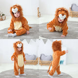Umorden Infant Toddler Dalmatian Dog Lion Tiger Dinosaur Costumes Baby Boys Girls Kigurumi Cartoon Animal Romper Halloween Purim