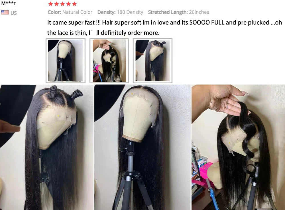 HD Lace Frontal Wig 13x6 13x4 Lace Front Wig Human Hair 30 Inch Bone Straight Transparent Lace Human Hair Wigs 4x4 HD Closure Wig