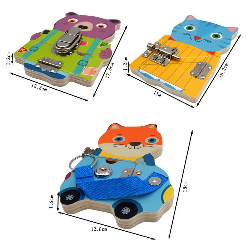 Children Lock DIY Busy Board Baby Montessori Teaching Aid Games  Lock Cognition Toy Kids Education Motor Skill Toys Busyboards
