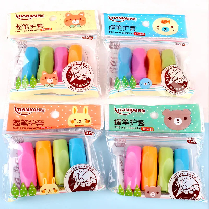 4Pcs/lot Primary Student Learning Partner Children Student Stationery Pencil Holder Exerciser Correct Pen Holder Posture Hold
