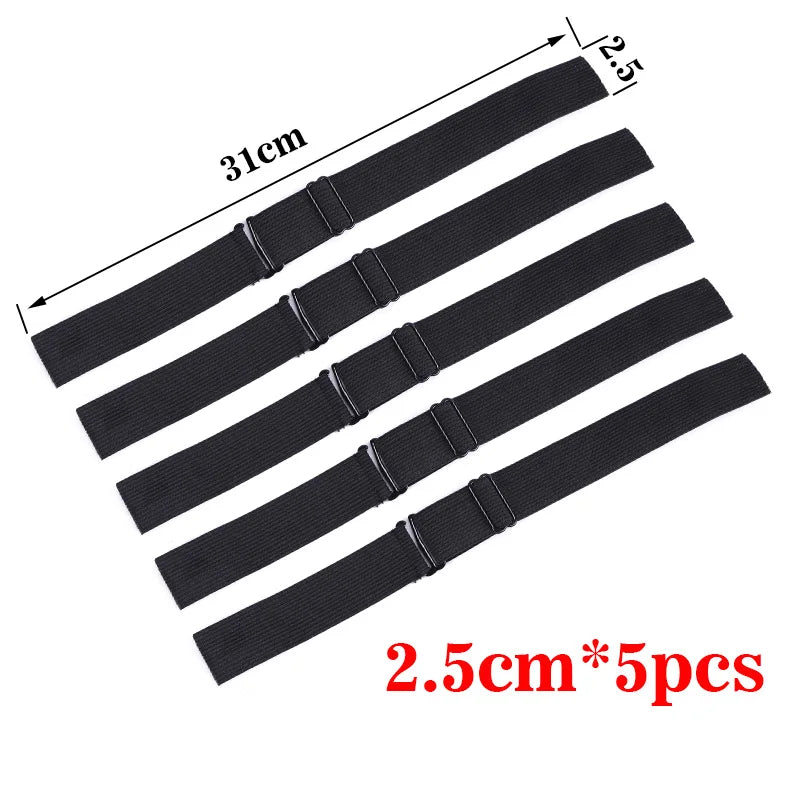 Nunify - Lote de 5 bandas elásticas ajustables para pelucas, accesorios para pelucas, banda de peluca de color negro para redecilla. 