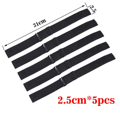 Nunify - Lote de 5 bandas elásticas ajustables para pelucas, accesorios para pelucas, banda de peluca de color negro para redecilla. 