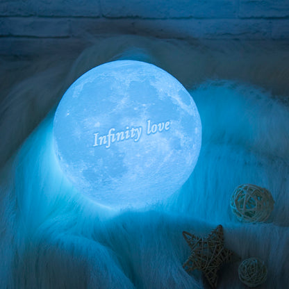 3D Printing Moon Lamp Personalized Photo Text Customized USB Night Light Birthday Mother Day Valentine's Christmas Lunar Gift