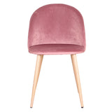 A Set of 4 Dining Chairs With Soft Velvet and Metal Legs, Suitable for Kitchen, Dining Room, Living Room, Lounge (Pink/Green/Blue)