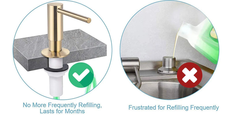 Kit de extensión para dispensador de jabón líquido Samodra de latón, para cocina, baño, metal, dorado.