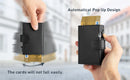 YATBEST Card Holder Wallet  Slim Minimalist Pop Up Leather Men Wallets RFID Blocking Metal Bank Card Case with Coins Pocket