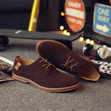 2024 Spring Suede Leather Men's Oxford Casual Shoes Classic Sneakers Comfortable Footwear Dress Shoes Large Size Flats