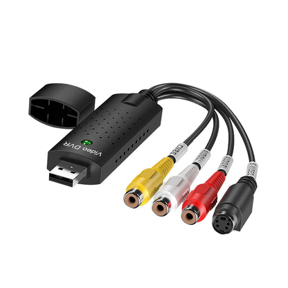 Tarjeta de captura de video USB Easy Cap VHS VCR Mini DV Hi8 Convertidor de DVD a digital RCA/S-video a USB 2.0 Captura de audio y video