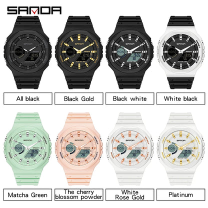 SANDA Outdoor Sports Watches Men Ms LED Digital Watches Military Waterproof Date Electronic Watch Boy Girl Relogio Masculino
