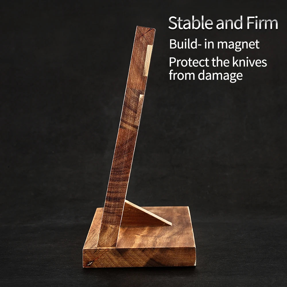 XINZUO Wood Knife Holder Stand For Knives Cutlery Organizer Magnetic Knife Holder Kitchen Storage Shelf Knife With Antiskid Foot