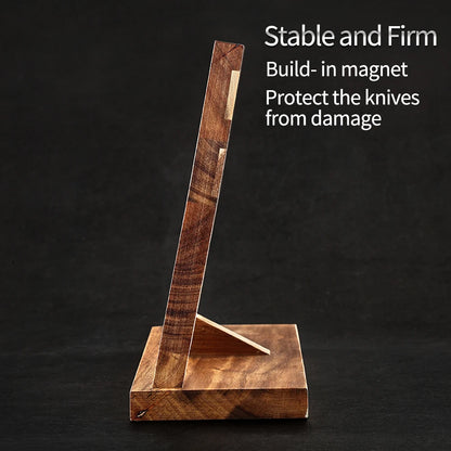 XINZUO Wood Knife Holder Stand For Knives Cutlery Organizer Magnetic Knife Holder Kitchen Storage Shelf Knife With Antiskid Foot