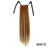 32inches Synthetic Ponytail Hair Extension Clip in Fake Wig Hairpiece Blonde Wrap Around Pigtail Long Smooth Overhead Pony Tail