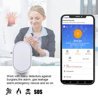 Botón de pánico de emergencia Topvico Tuya con wifi para personas mayores, alarma SOS, pulsera inalámbrica para cuidadores, buscapersonas, reloj, llamada, alerta de caídas