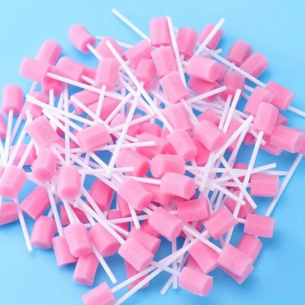 100PCS/Bag 13.5cm Oral Care Swab Mouth Disposable Sponge Head Dental Swabstick Oral Medical Use Oral Care For Mouth CleaningTool